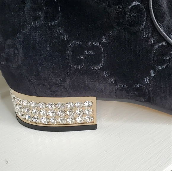 AUTHENTIC GUCCI SUEDE SIGNATURE BOOTS - Picture 6 of 13